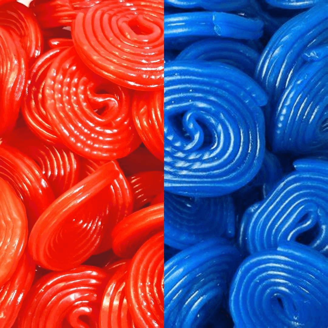 Blue Raspberry & Cherry Wheels.